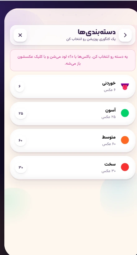 چهار دسته خوردنی آسان متوسط و سخت در کاپلی